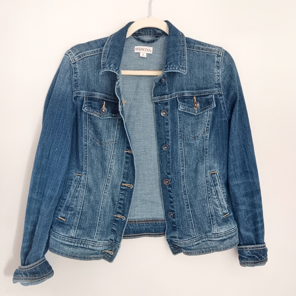 Merona Women's Blue Jean Denim Jacket Size Small